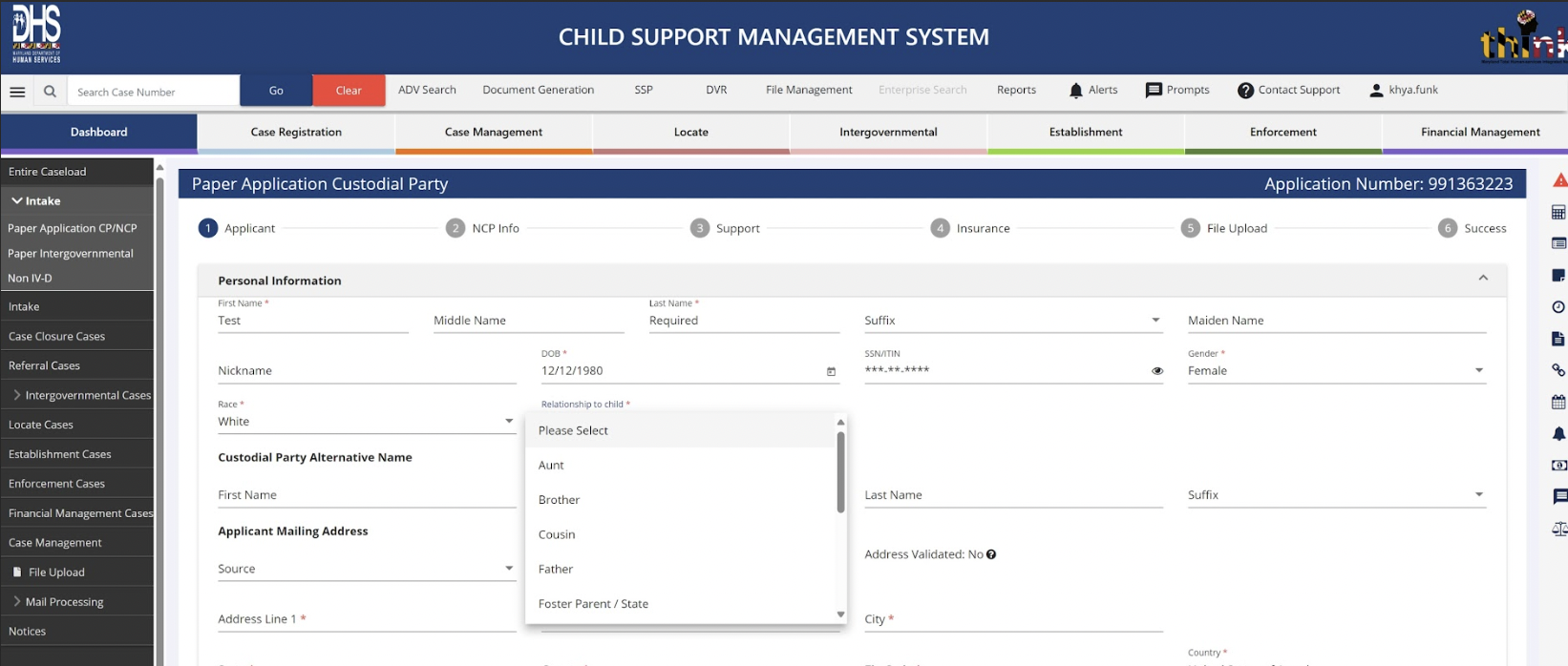 Child Support Management System
